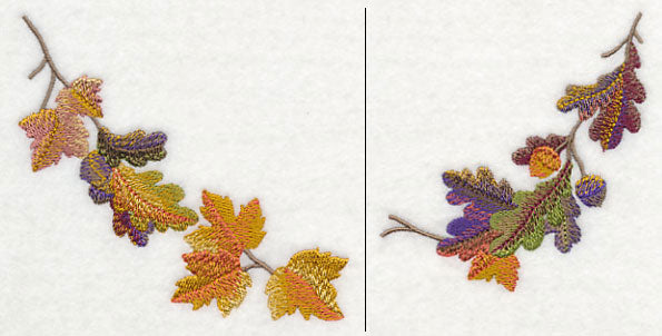 Autumn Leaves in Watercolor Neckline (V-Neck) (Split)