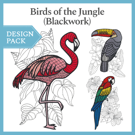 A Birds of the Jungle (Blackwork) Design Pack