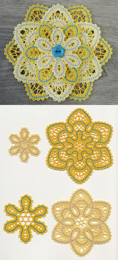 Fashion Flower (Layered Battenburg Lace)
