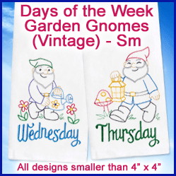 A Days of the Week Garden Gnomes (Vintage) Design Pack