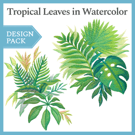 A Tropical Leaves in Watercolor Design Pack