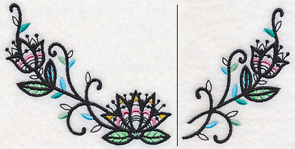 Lotus Blackwork Neckline (V-Neck) (Split)