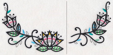 Lotus Blackwork Neckline (Crewneck) (Split)