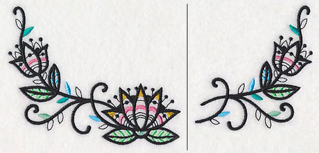 Lotus Blackwork Neckline (Crewneck) (Split)