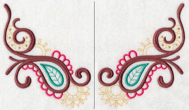 Mehndi Paisley Neckline (V-Neck) (Split)