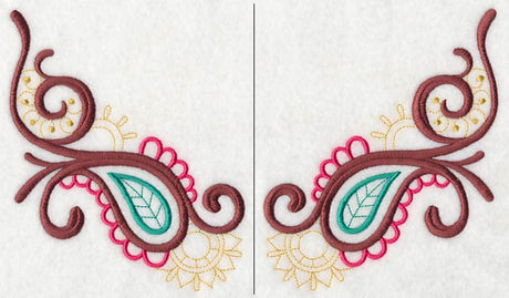 Mehndi Paisley Neckline (V-Neck) (Split)