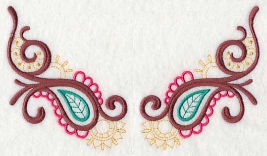 Mehndi Paisley Neckline (V-Neck) (Split)