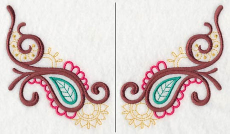 Mehndi Paisley Neckline (V-Neck) (Split)