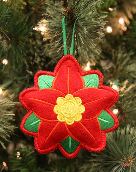 Heirloom Stuffed Ornament - Poinsettia (In-the-Hoop)