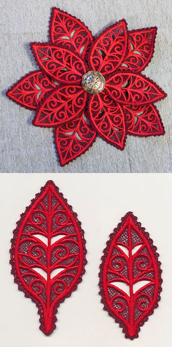 Poinsettia (Layered Battenburg Lace with Rayon)