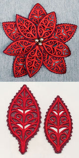 Poinsettia (Layered Battenburg Lace with Rayon)