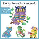 A Flower Power Baby Animals Design Pack