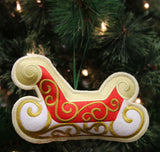 Heirloom Christmas Ornament - Sleigh (In-the-Hoop)