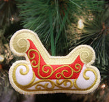 Heirloom Christmas Ornament - Sleigh (In-the-Hoop)