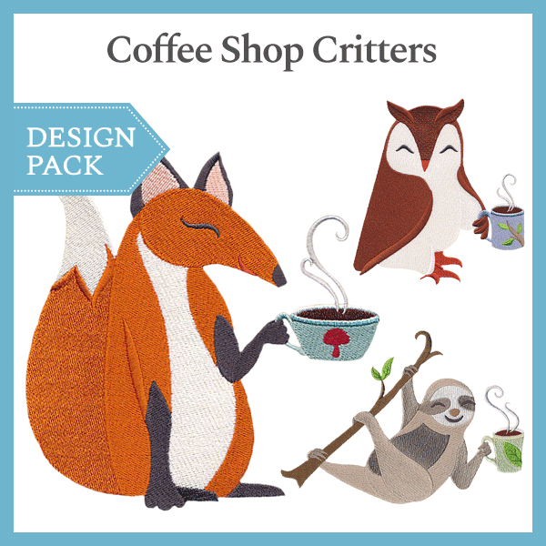 A Coffee Shop Critters Design Pack