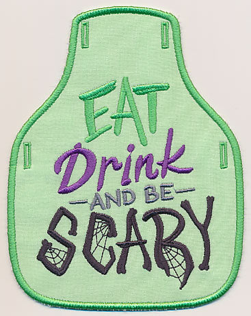 Eat Drink and Be Scary Bottle Apron (In-the-Hoop)