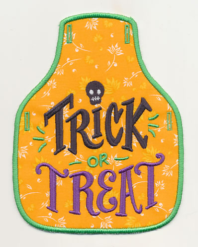 Trick or Treat with Skull Bottle Apron (In-the-Hoop)