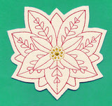 Christmas Poinsettia Coaster (In-the-Hoop)