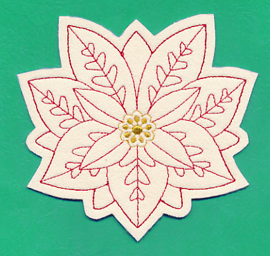 Christmas Poinsettia Coaster (In-the-Hoop)