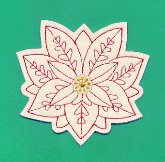 Christmas Poinsettia Coaster (In-the-Hoop)