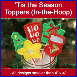 A 'Tis the Season Toppers (In-the-Hoop) Design Pack