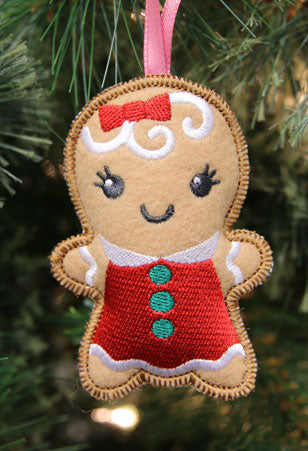 Heirloom Christmas Ornament - Gingerbread Girl (In-the-Hoop)