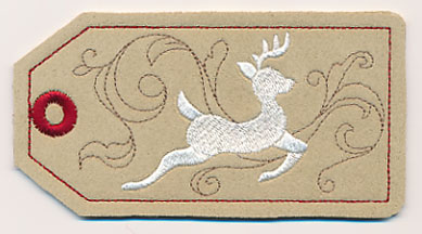 Reindeer Christmas Tag (In-the-Hoop)