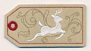 Reindeer Christmas Tag (In-the-Hoop)