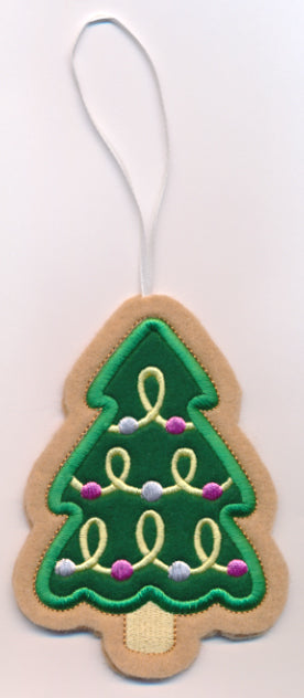Christmas Tree Cookie Ornament (In-the-Hoop)