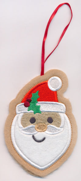 Santa Cookie Ornament (In-the-Hoop)