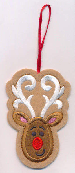 Reindeer Cookie Ornament (In-the-Hoop)