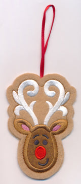 Reindeer Cookie Ornament (In-the-Hoop)