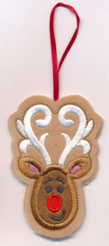Reindeer Cookie Ornament (In-the-Hoop)