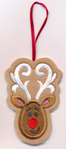 Reindeer Cookie Ornament (In-the-Hoop)