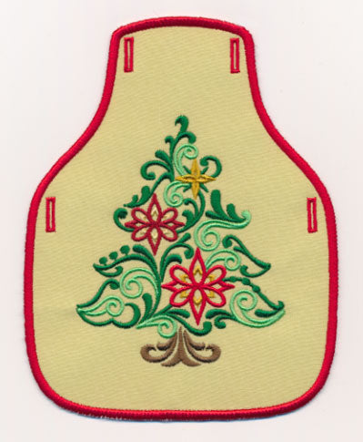 Christmas Filigree Tree Bottle Apron (In-the-Hoop)