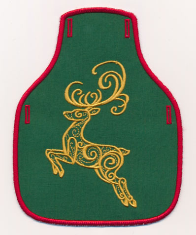 Filigree Reindeer Bottle Apron (Goldwork) (In-the-Hoop)