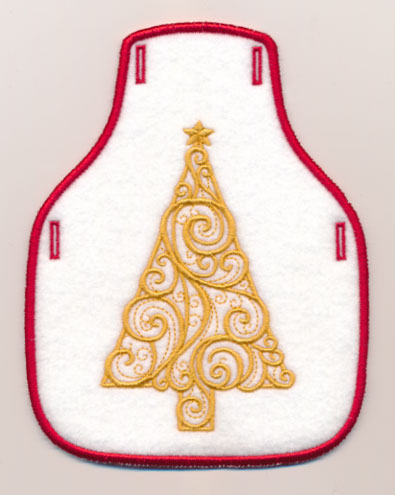 Filigree Tree Bottle Apron (Goldwork) (In-the-Hoop)
