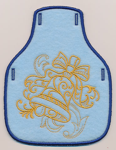 Filigree Christmas Bell Bottle Apron (Goldwork) (In-the-Hoop)