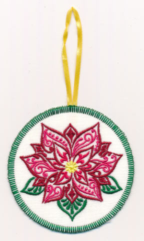 Christmas Filigree Poinsettia Ornament (In-the-Hoop)