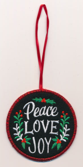 Peace Love Joy Ornament (In-the-Hoop)