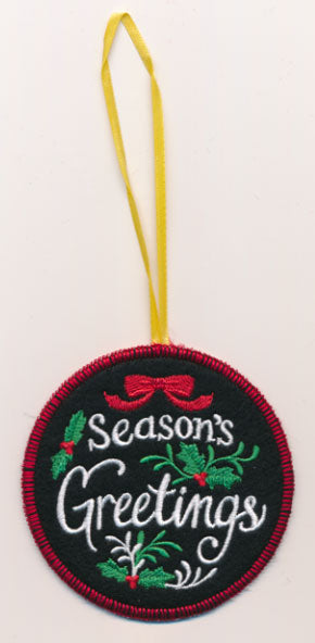 Season's Greetings Ornament (In-the-Hoop)