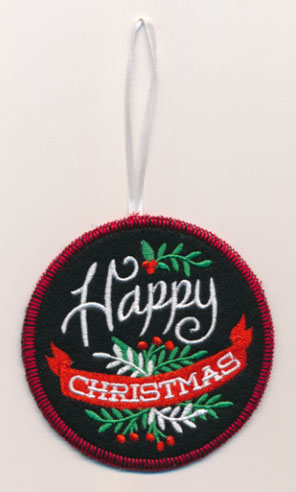 Happy Christmas Ornament (In-the-Hoop)