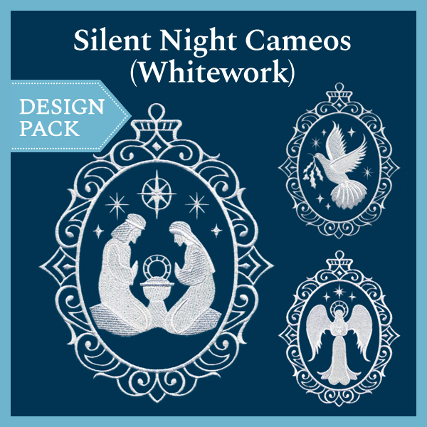 A Silent Night Cameos (Whitework) Design Pack