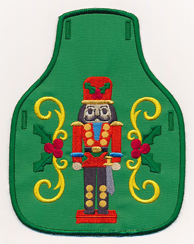 Festive Nutcracker Bottle Apron (In-the-Hoop)