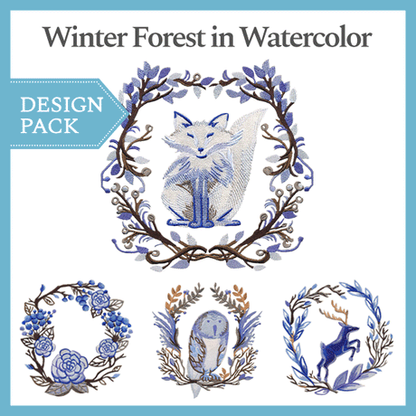 A Winter Forest in Watercolor Design Pack