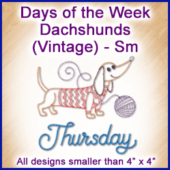 A Days of the Week Dachshunds (Vintage) Design Pack