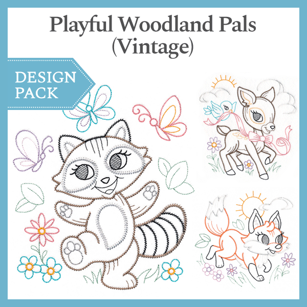 A Playful Woodland Pals (Vintage) Design Pack