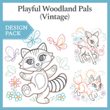 A Playful Woodland Pals (Vintage) Design Pack