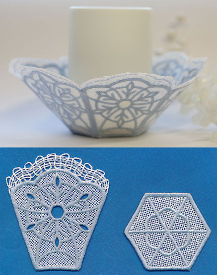 Snowflake Bowl (Battenburg Lace with Rayon)
