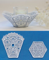 Snowflake Bowl (Battenburg Lace with Rayon)